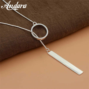 925 Sterling Silver Necklace Tassel Dress Woman Jewelry Gift
