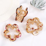 Acrylic Hollow Flowers Mini Hair Claw Clip Hair Accessories