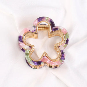 Acrylic Hollow Flowers Mini Hair Claw Clip Hair Accessories