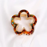Acrylic Hollow Flowers Mini Hair Claw Clip Hair Accessories