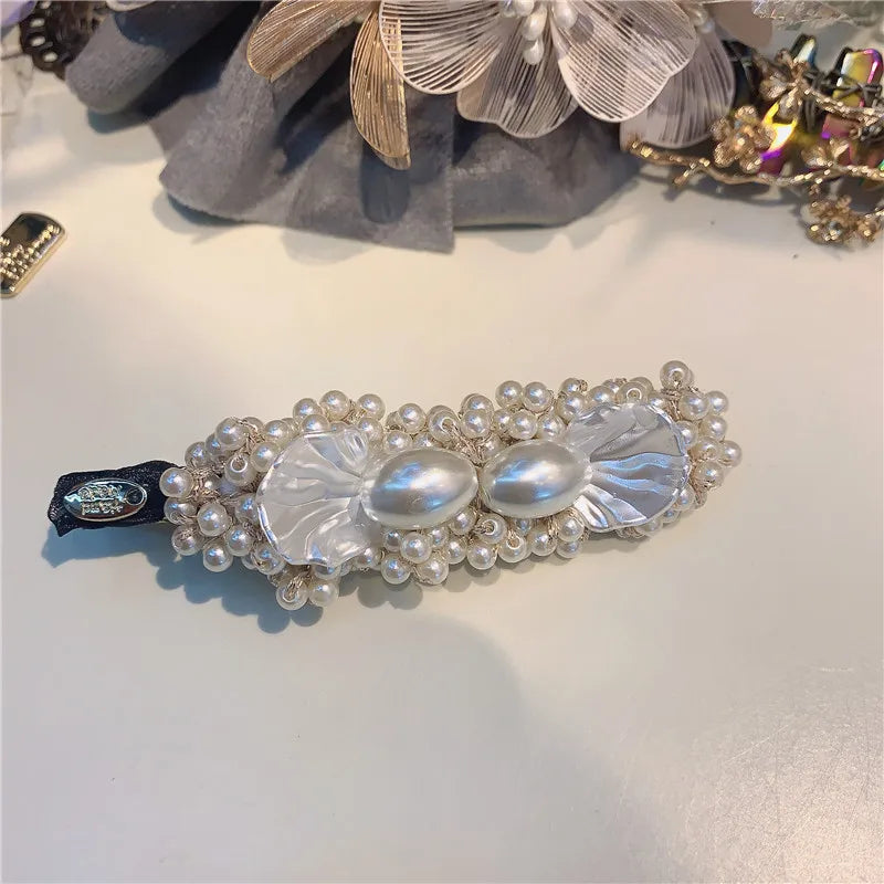 Fresh Sweet Bead Character Clip Geometric Street Ladies Hair Accessories