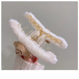 Geometric Street Shot Ladies Hair Accessories Stuffed Bear Grab Clip