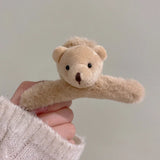 Geometric Street Shot Ladies Hair Accessories Stuffed Bear Grab Clip