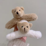 Geometric Street Shot Ladies Hair Accessories Stuffed Bear Grab Clip
