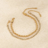 Versatile Small Twist Chain Double Layered Anklet