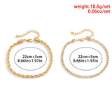 Versatile Small Twist Chain Double Layered Anklet