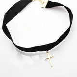 Flannelette Cross Pendant Necklace Wedding Party Choker Jewellery