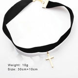 Flannelette Cross Pendant Necklace Wedding Party Choker Jewellery