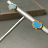 Heart Stud Earrings Zirconia Women Wedding Party Earring Gift