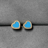 Heart Stud Earrings Zirconia Women Wedding Party Earring Gift