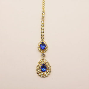 Boho Crystal Forehead Chain Tiara Rhinestone Wedding Hair Accessories