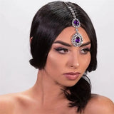 Boho Crystal Forehead Chain Tiara Rhinestone Wedding Hair Accessories