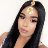 Boho Crystal Forehead Chain Tiara Rhinestone Wedding Hair Accessories