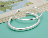 925 Sterling Silver Couples Bracelets Bangles Fine Jewelry Gift