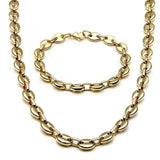 Coffee Bean Shape Chain Men's Titanium Steel Set Jewelry