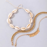 Braided Rope Shell Anklet for Ladies