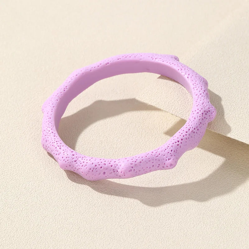 Colorful Resin Charm Bangle for Women Geometry Bracelet