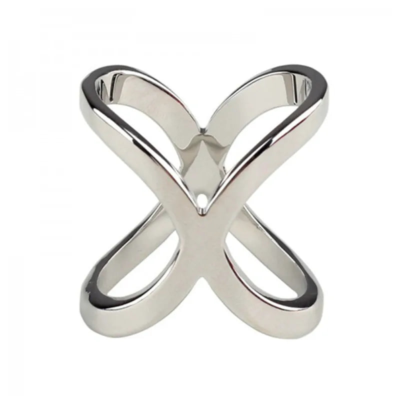 X Shape Metal Brooches Cross Scarf Clip for Women