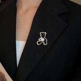 Hollow Bear Brooch Women Tiny Animail Pendant Anniversary Gift