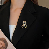 Hollow Bear Brooch Women Tiny Animail Pendant Anniversary Gift