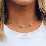 Evil Eye Cross Clavicle Necklace Statement Jewelry