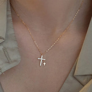 Evil Eye Cross Clavicle Necklace Statement Jewelry