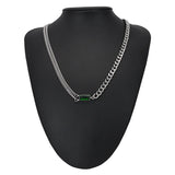 Hip Hop Double Layer Square Necklaces Titanium Steel
