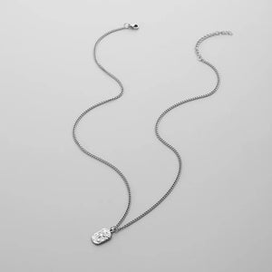 Embossed Star Square Pendant Men's Choker Chain Hip-hop Stainless Steel Necklace