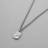 Embossed Star Square Pendant Men's Choker Chain Hip-hop Stainless Steel Necklace