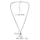 Embossed Star Square Pendant Men's Choker Chain Hip-hop Stainless Steel Necklace