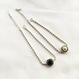Vintage Pearl Beads Chains Bracelet Charm Jewelry 925 Sterling Silver