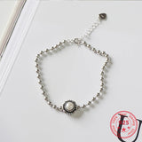 Vintage Pearl Beads Chains Bracelet Charm Jewelry 925 Sterling Silver