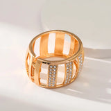 Exaggerated Bangle Metal Crystal Wide Bracelet Ins Wind Net Red Jewelry