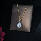 Tear Drop CZ Pendant Necklace for Women Wedding Jewelry
