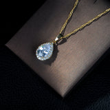 Tear Drop CZ Pendant Necklace for Women Wedding Jewelry