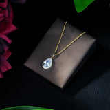 Tear Drop CZ Pendant Necklace for Women Wedding Jewelry