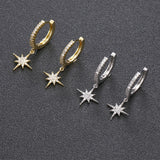 Geometric Stars Dangle Earrings Retro Hoop Jewelry