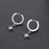 Geometric Stars Dangle Earrings Retro Hoop Jewelry