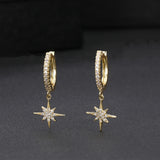 Geometric Stars Dangle Earrings Retro Hoop Jewelry