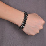 Hematite Bracelet Natural Stone Beads Bangle Yoga Healing Gem Friendship Jewelry