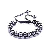 Hematite Bracelet Natural Stone Beads Bangle Yoga Healing Gem Friendship Jewelry
