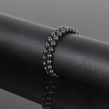 Hematite Bracelet Natural Stone Beads Bangle Yoga Healing Gem Friendship Jewelry