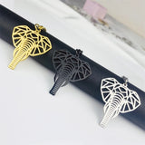 Geometric Animal Keychain Stainless Steel Hollow Elephant Key Ring