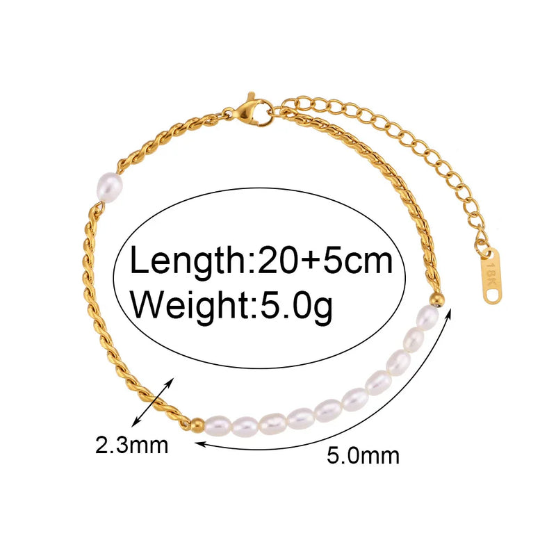 Zircon Pearl Anklet Stainless Steel Jewelry