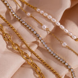 Zircon Pearl Anklet Stainless Steel Jewelry