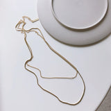 925 Silver Double Layer Box Chain Collar Choker Necklace for Women