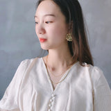 925 Silver Double Layer Box Chain Collar Choker Necklace for Women