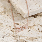Love Letter Necklace Set with Zircon Inlay Sterling Silver S925 Jewelry