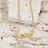 Love Letter Necklace Set with Zircon Inlay Sterling Silver S925 Jewelry