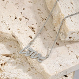 Love Letter Necklace Set with Zircon Inlay Sterling Silver S925 Jewelry